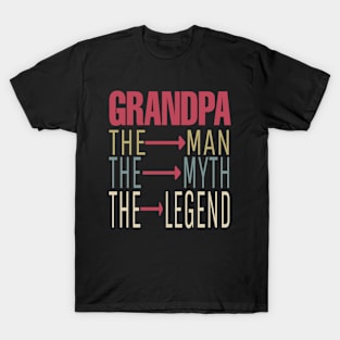 Mens GRANDPA THE MAN THE MYTH THE LEGEND Father's Day Men T-Shirt